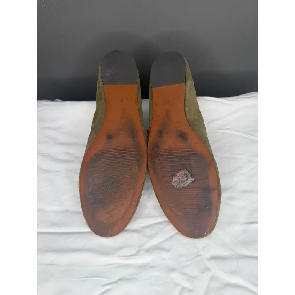 Madewell The Remy Mary Jane Flat in Aged Olive Green Suede Size 8